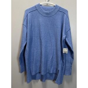 Free People  Sweater Phoebe Oversized Deconstructed SZ XS Blue